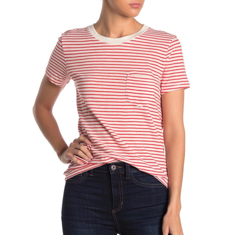 Madewell Brandy Crew Neck Pocket T Shirt Sz L